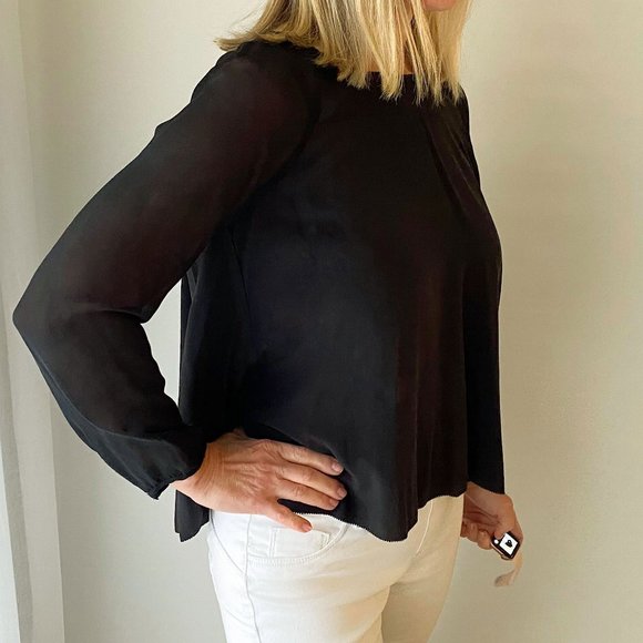 Wilfred black silk open back top - Picture 6 of 11